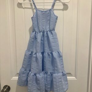 SHEIN Light Blue Tiered Kids Dress